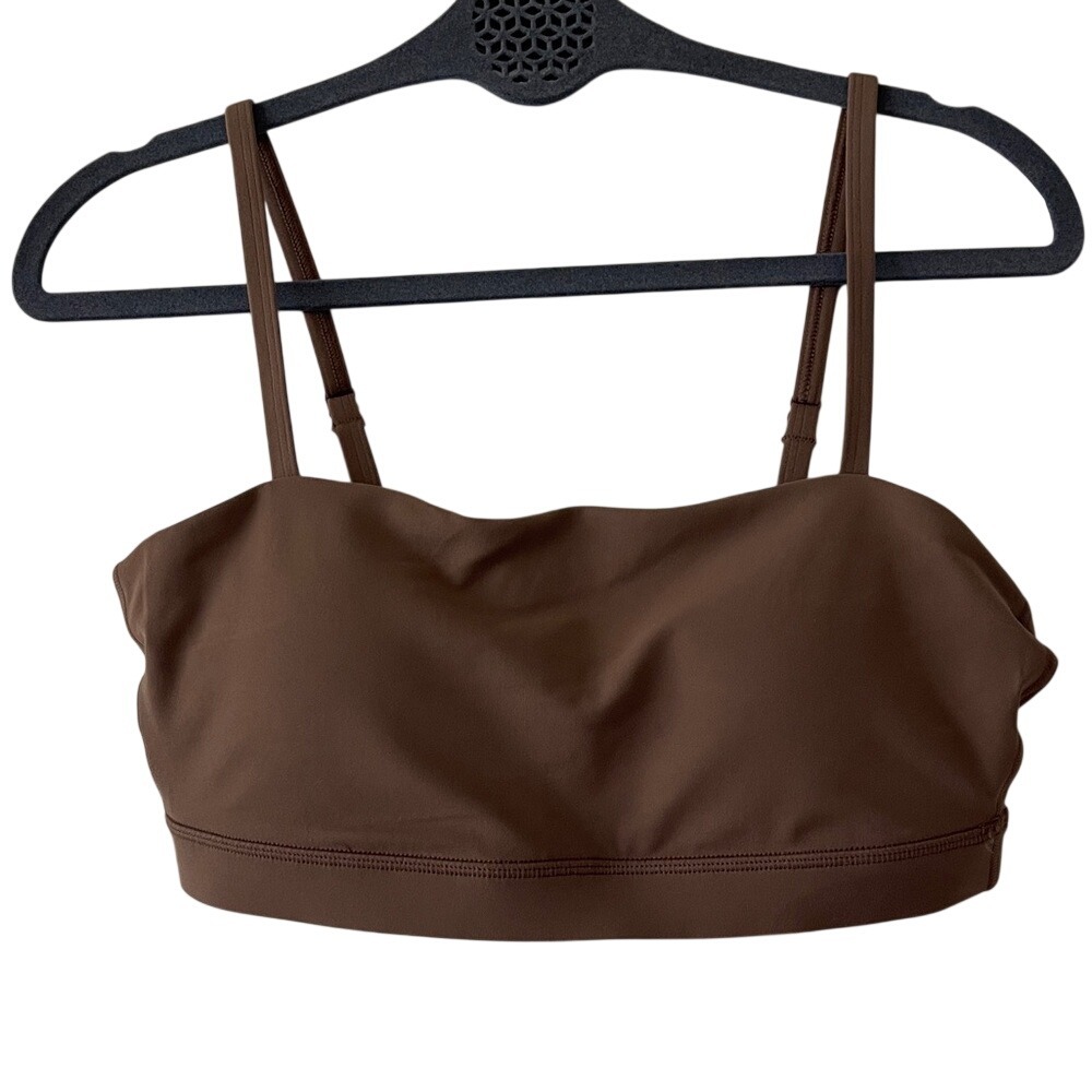 CRZ YOGA Brown Seamless Bandeau Sports Bra‎ Large NWT